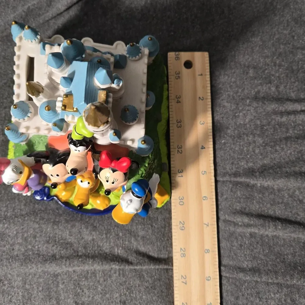 Vintage Disneyland Castle Coin Disney Piggy Bank Mickey Mouse and Friends W/Plug